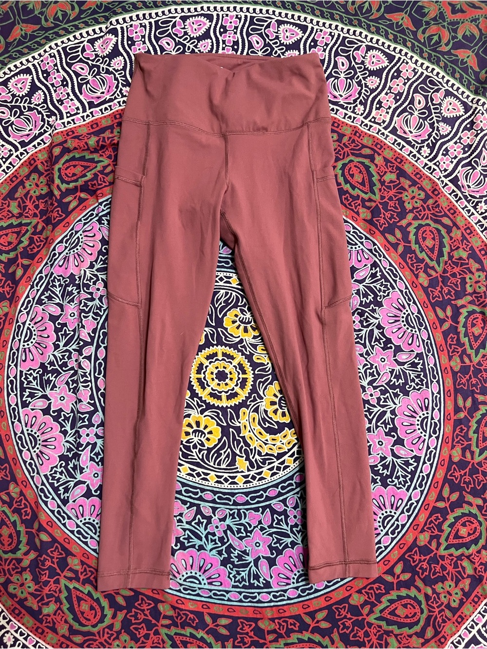 90 Degree Mauve Dusty Rose High-Waist Leggings with Side Pockets size S